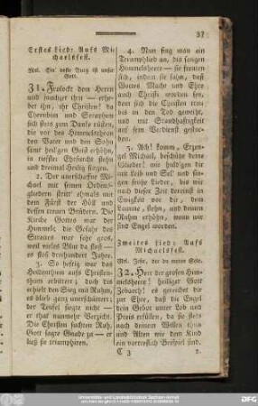 [31]. Erstes Lied. Aufs Michaelisfest.
