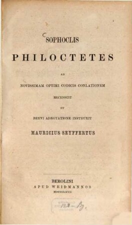 Sophoclis Philoctetes