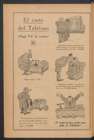 El costo de teléfono - [Carícatura] : ¡Haga Vd. la cuenta!