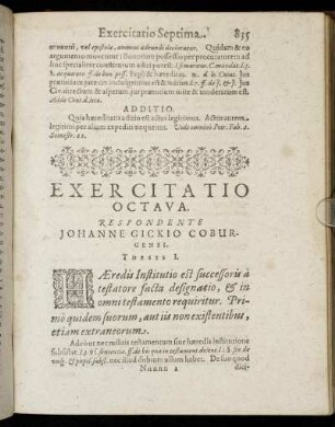 Exercitatio Octava
