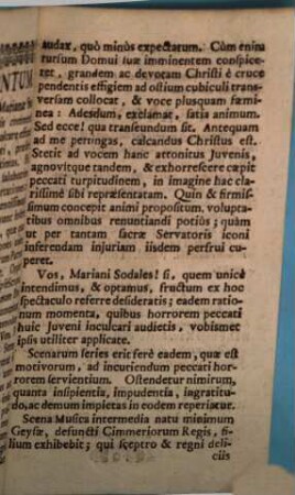 Horror Peccati Mariano in Theatro ... Salubriter incussus, cum Congregatio Latina Minor B. V. Maria ... Magistratum renovaret