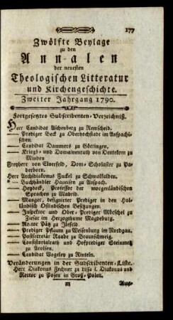 Zwölfte Beylage