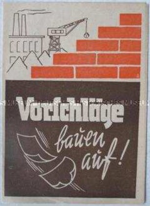 Illustrierte Propagandaschrift für die Erfüllung des Fünfjahrplans durch Neuerervorschläge