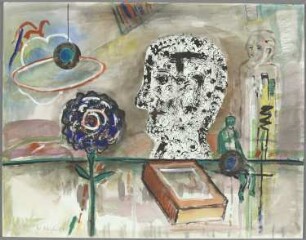 Kleiner Mann mit Blume und Pendel