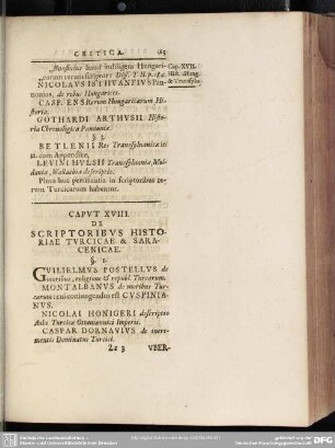 Caput XVIII. De Scriptoribus Historiae Turcicae & Saracenicae