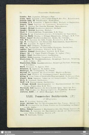 XXIII. Pommerscher Bezirksverein.