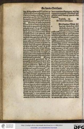Chrysantus filius Polimii viri illustrissimi dum fidem Christi edoctus esset...