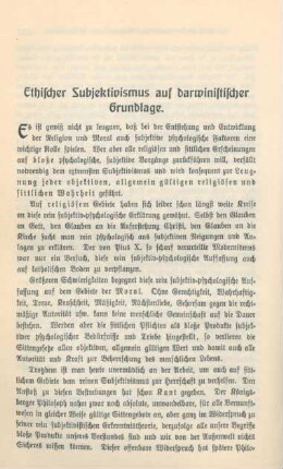 388-400 Ethischer Subjektivismus auf darwinistischer Grundlage