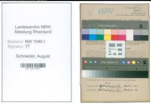 Entnazifizierung August Schnieder , geb. 27.07.1906 (Schlosser)