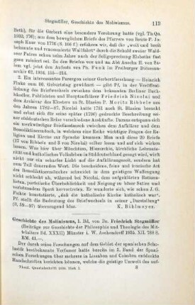 113-117 [Rezension] Geschichte des Molinismus