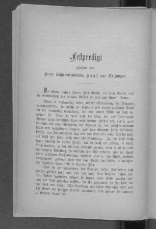 Festpredigt