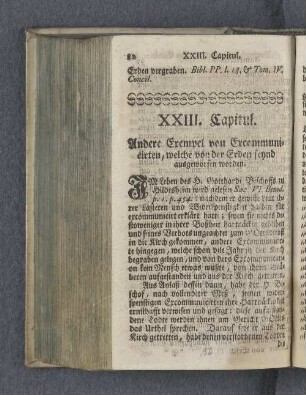 XXIII. Capitul. Andere Exempel von Excomunicirten, welche von der Erden seynd ausgeworfen worden.