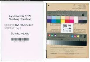 Entnazifizierung Hedwig Schultz , geb. 13.10.1889 (Lehrerin)