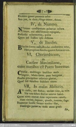 VII, In malas Mulieres