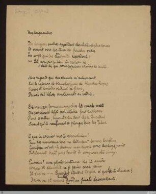 De longues ombres : [NLB; SW II: H7]; [NLB, S. 196-197; SW II, S. 93/102-103]