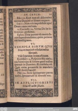 VII. In Afflictionibus Deus est nobis solatio.