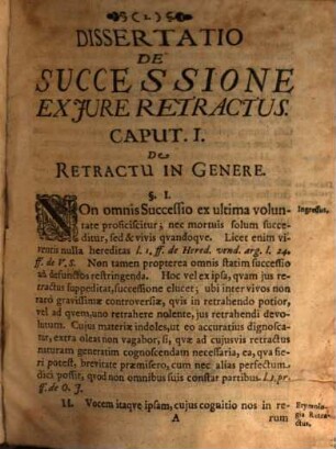 Diss. sol. de successione ex iure retractus