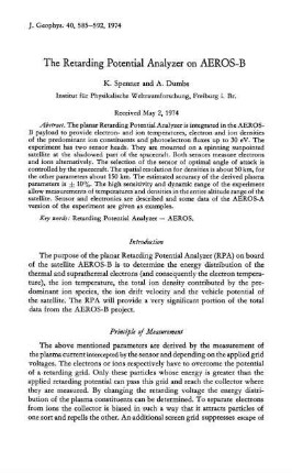 The retarding potential analyzer on AEROS-B