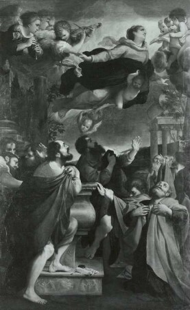 Die Himmelfahrt Mariae : Annibale Carracci: Die Himmelfahrt Mariae. 1587. Öl auf Leinwand; 381 x 245 cm. Staatliche Kunstsammlungen Dresden (SKD), Gemäldegalerie Alte Meister Gal.-Nr. 303