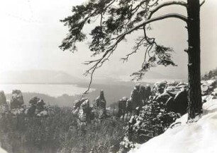 Sächsische Schweiz. Vordere Schrammsteinkette. Blick von den Schrammstein-Aussichten