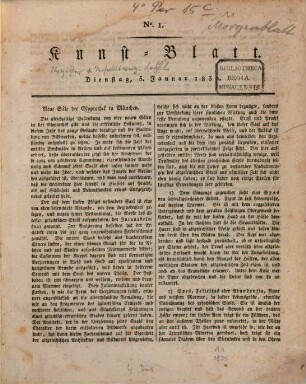 Morgenblatt für gebildete Stände. Kunst-Blatt. 1830