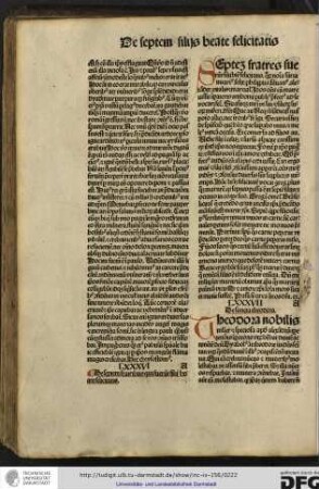 Septem fratres fuerunt filii beate Felicitatis quorum nomina sunt Ianuarius, Felix, Philippus, Silvanus, Alexander, Vitalis et Martialis.