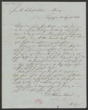 Brief an B. Schott's Söhne : 11.09.1841