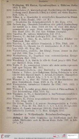 Länder- u. Völkerkunde. Reisebeschreibungen (Nr. 3314 - 3465)