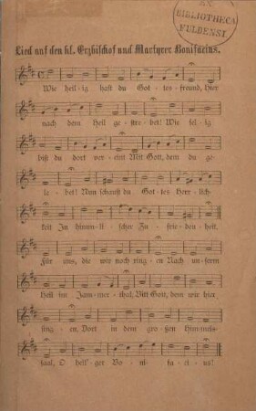 Lied auf den hl. Erzbischof und Martyrer Bonifacius