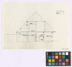 Gutach (Landkreis Emmendingen): Hippenseppenhof. Haupthaus (Querschnitt Binder 1)