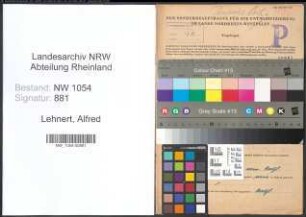 Entnazifizierung Alfred Lehnert , geb. 17.10.1905 (Postschaffner)