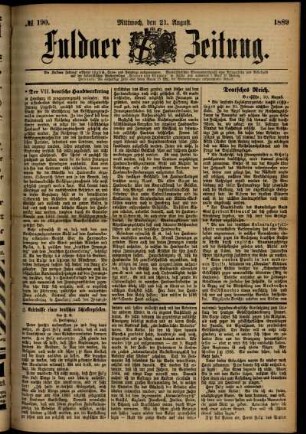 Ausgabe vom Mittwoch, den 21. August 1889.