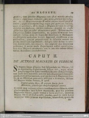 Caput II. De Actione Magnetis in Ferrum