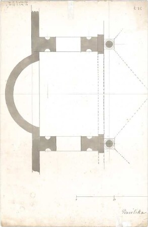 Bühlmann, Josef; Haus erhöht zur Straße - Basilika (Teilgrundriss)