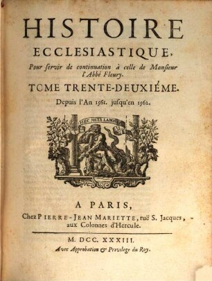 Histoire Ecclesiastique. 32, Depuis l'An 1561. jusqu'en 1562