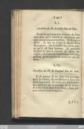 LI. Caractére de M. Coëslin Duc & Pair.