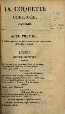 La coquette corrigée : Comédie en 5 actes, en vers
