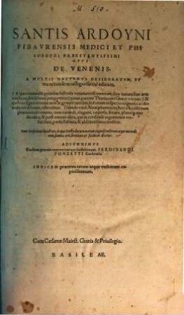 Opus de venenis
