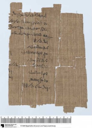 Demotischer Papyrus mit einer Abrechnung über Weinlieferungen