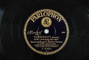 Turandot : III. Akt "Prinzessin, die Liebe" / (Puccini)
