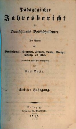 Pädagogischer Jahresbericht : von .... 3. 1848
