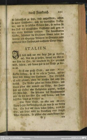 Vermischte Anmerkungen durch Italien