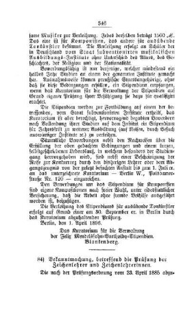 Bekanntmachung, betreffend die Prüfung der Zeichenlehrer und Zeichenlehrerinnen : [C. Akademien, Museen etc.]