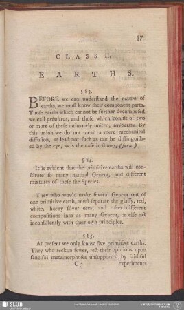 Class II. Earths