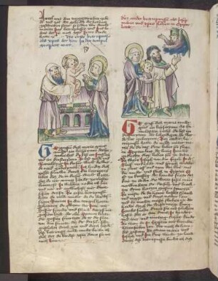 1. Schmerz Marias: Darbringung Christi im Tempel; 2. Schmerz Marias: Flucht nach Ägypten; (Kapitel 44)