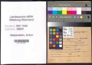 Entnazifizierung Anton Helpenstein , geb. 13.02.1891 (Stadtangestellter)