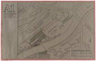 Verkehrsmuseum (nicht realisiert) – Variante V, 1. Bauabschnitt: Lageplan. Berlin-Tiergarten, Lüneburger Straße/Magnus-Hirschfeld-Ufer