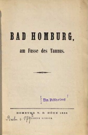 Bad Homburg, am Fuße des Taunus