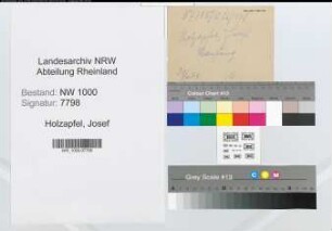 Entnazifizierung Josef Holzapfel, geb. 30.07.1909 ()