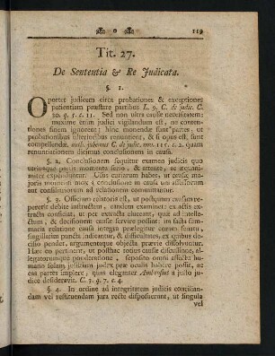 119-127, Tit. 27 De Sententia Re Judicata